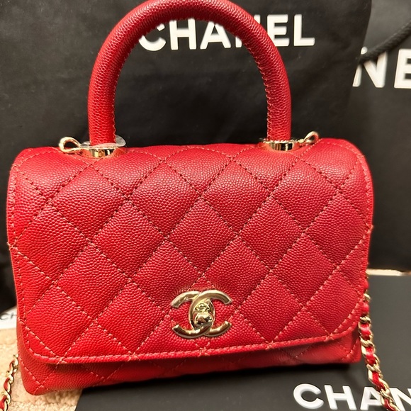 Chanel Coco Handle Extra Mini Red Caviar - Picture 2 of 11